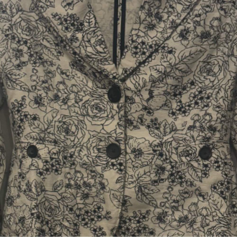 Banana Republic Sz Small Cottagecore Floral Blazer Linen/Cotton Jacket - Picture 7 of 13